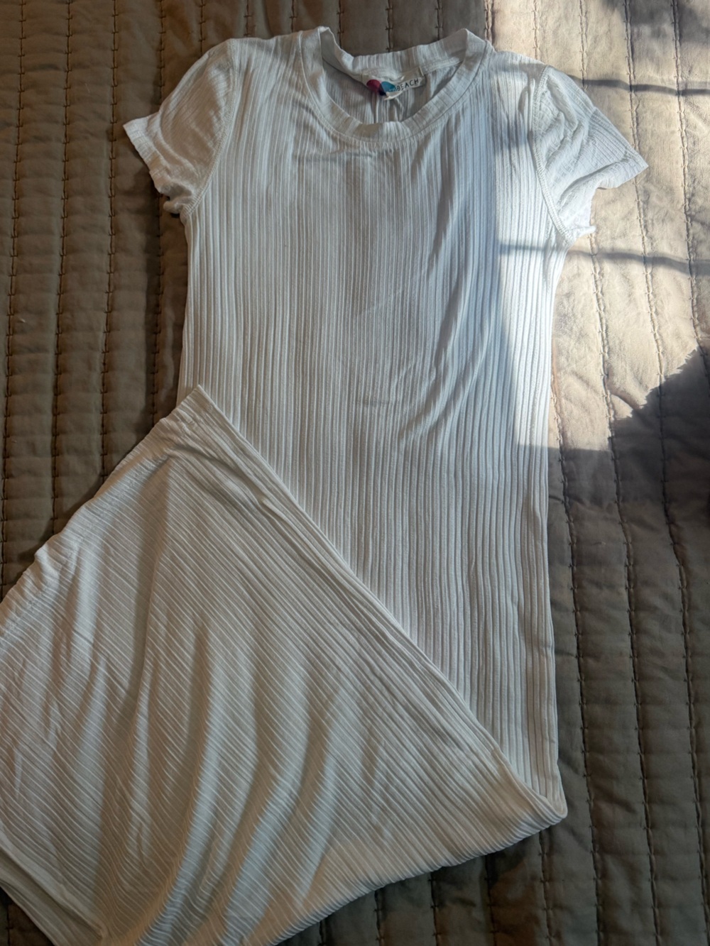 Brand new Free People beach Ribbed Short-Sleeve Maxi Dress - White